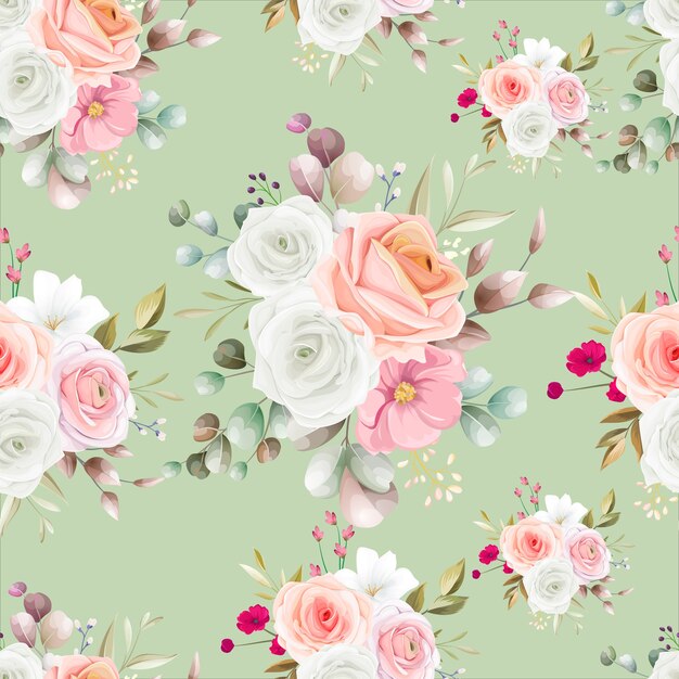 Seamless pattern with beautiful floral