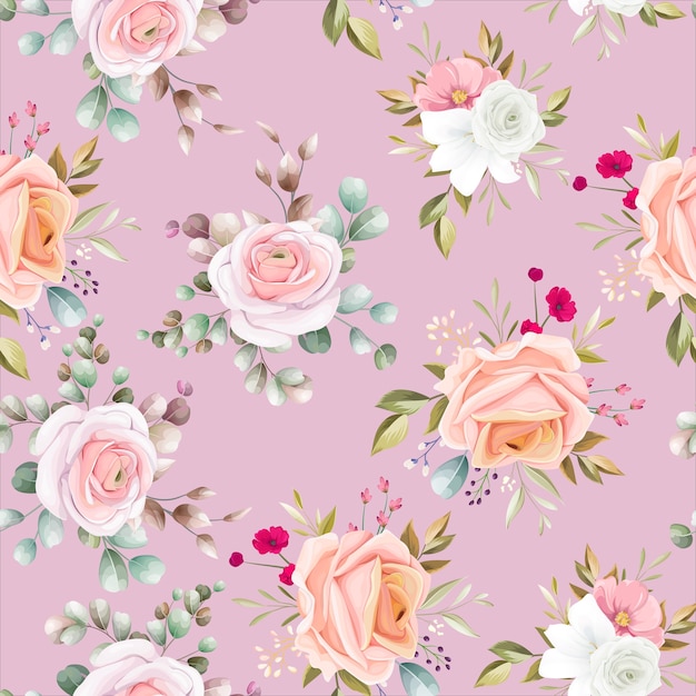 Seamless pattern with beautiful floral