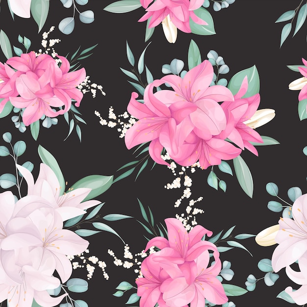 Free vector seamless pattern with beautiful floral