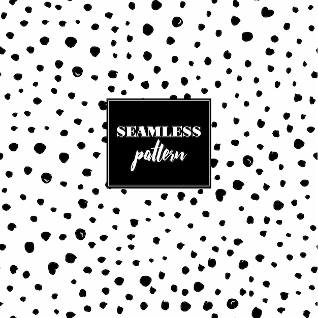 Free vector seamless pattern with black dots