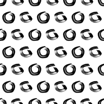 黒​の​スケッチ​手描き​ブラシ​落書き​円​の​形​と​白い​背景​の​上​の​シームレス​な​パターン​。​抽象的​な​グランジテクスチャ​。​ベクトル​イラスト