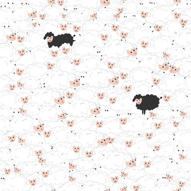 壁紙のためのかわいい羊シームレスパターン プレミアムベクター