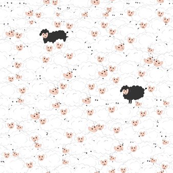 壁紙のためのかわいい羊シームレスパターン プレミアムベクター 壁紙のためのかわいい羊シームレスパターン プレミアムベクター