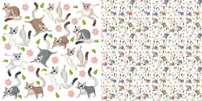 Free vector seamless pattern with cartoon wild animals