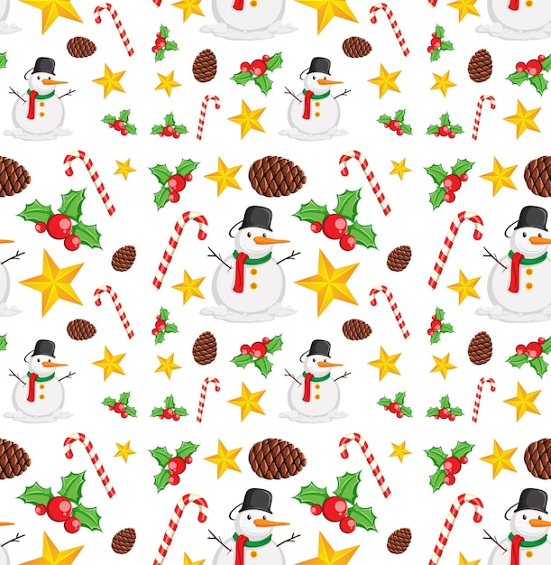 Seamless pattern with christmas elements on white background