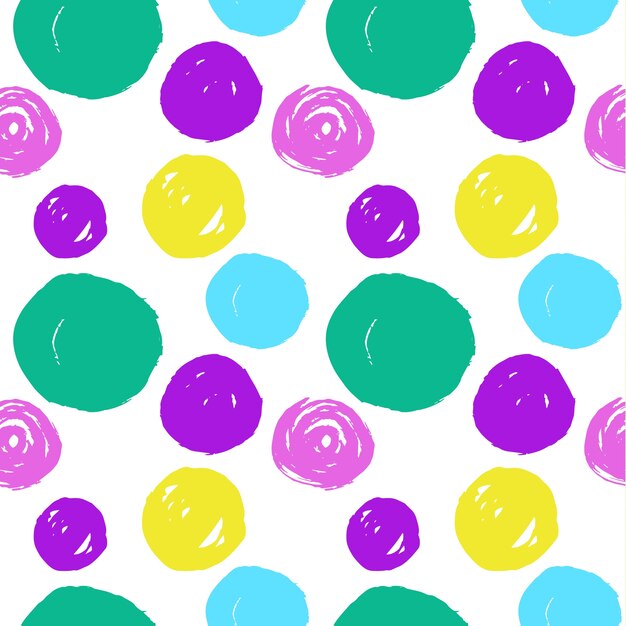 Seamless pattern with circular elements in different colors