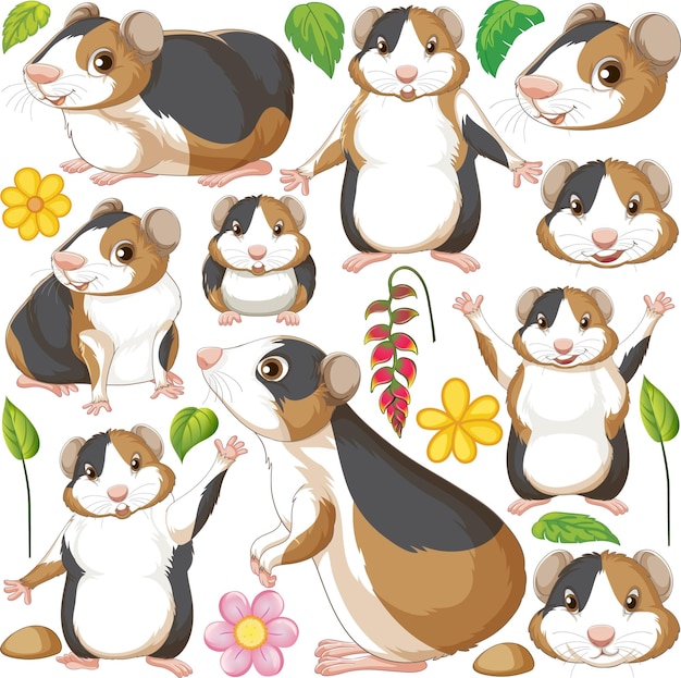 Free vector seamless pattern with cute animals