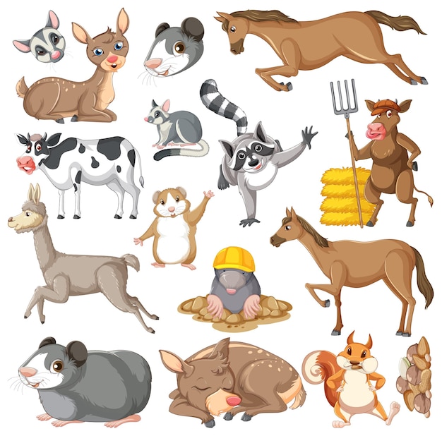 Free vector seamless pattern with cute animals