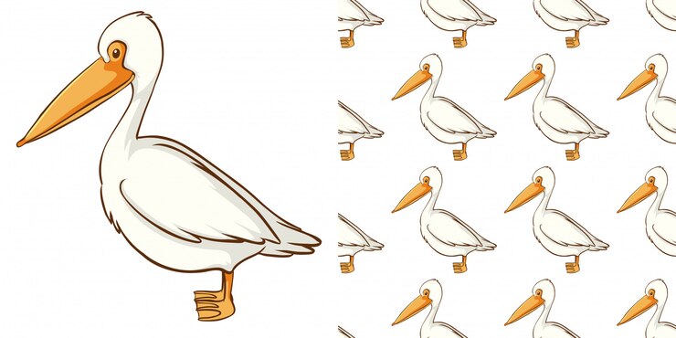 Free Vector seamless pattern with cute pelican