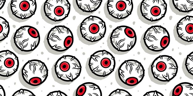 不気味な目のイラストセット ハロウィン怖い眼球コレクション プレミアムベクター