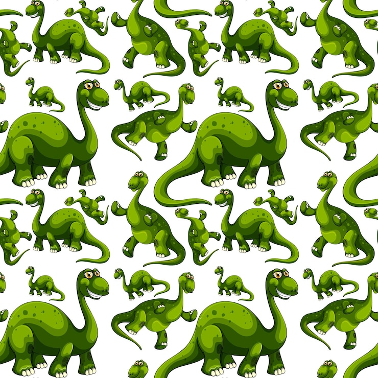 Free Vector seamless pattern with fantasy dinosaurs cartoon