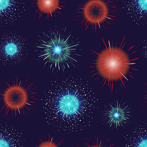 プレミアムベクター 明るい花火の背景