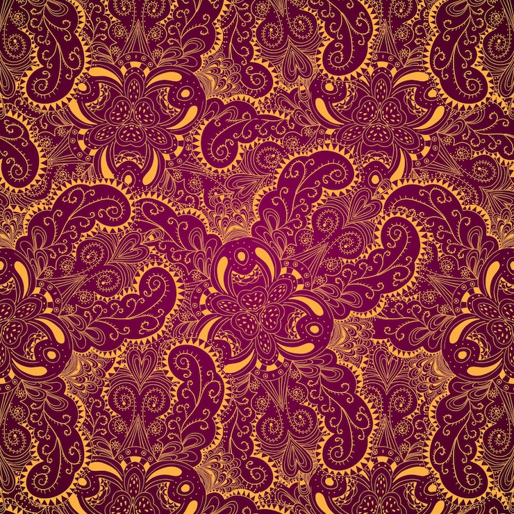 Free Vector seamless pattern with lacy arabesque designs