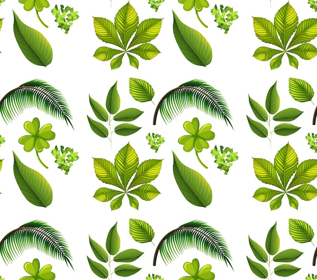 Free vector seamless pattern with many different plants on white