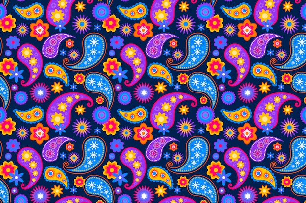 Seamless pattern with paisley ornament