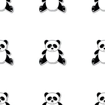 Seamless pattern with panda. endless background. good for postcards, prints, wrapping paper and backgrounds. vector.