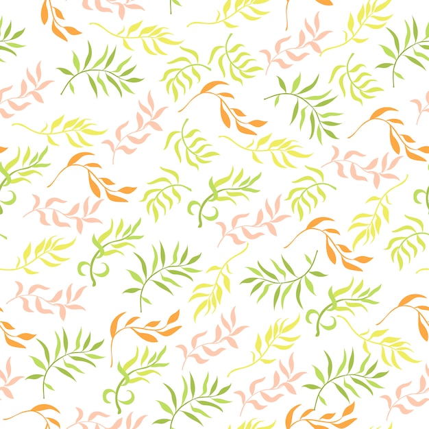 Free vector seamless pattern with plant elements