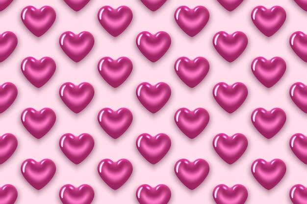 Seamless pattern with purple hearts. for valentine's day