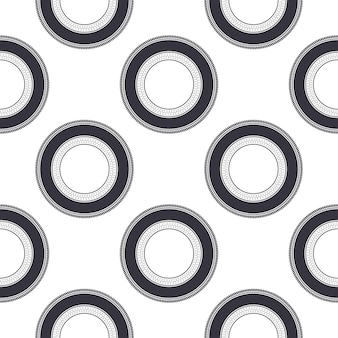A seamless pattern with round abstract patterns. vector. Premium Vector