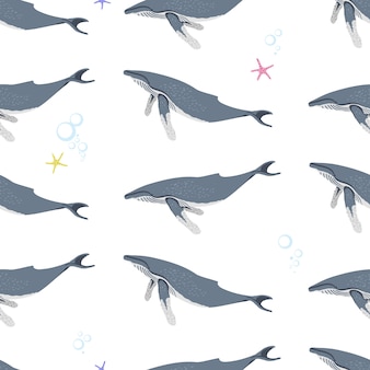 水​の​下​で​クジラ​と​の​シームレス​な​パターン