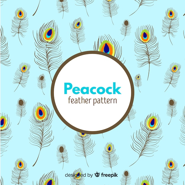Free vector seamless peacock feather pattern