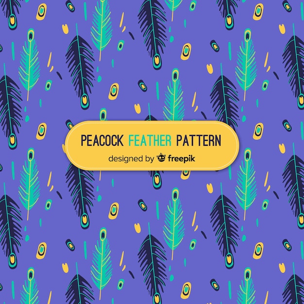 Free vector seamless peacock feather pattern
