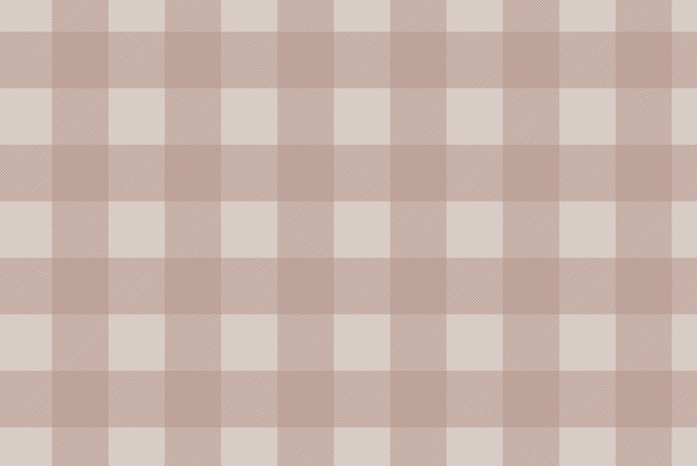 シームレスな格子縞の背景、ベージュの市松模様のパターンデザインベクトル