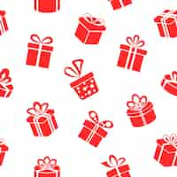 Free vector seamless red gift boxes pattern