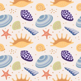 海の殻と海の夏の休暇の壁紙にヒトデ 無料のベクター 海の殻と海の夏の休暇の壁紙にヒトデ 無料のベクター