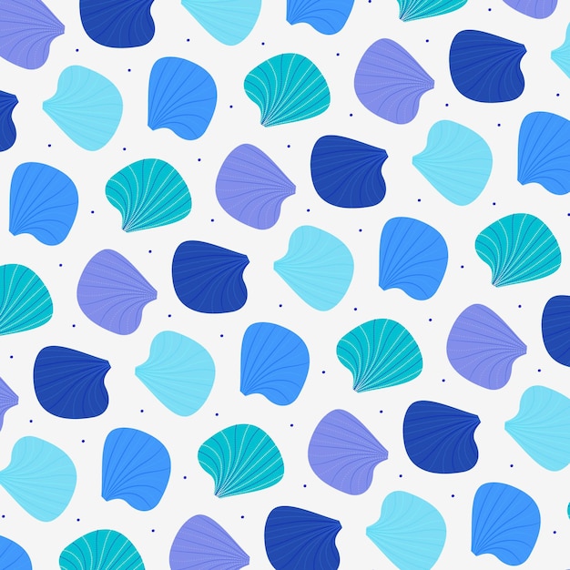 Free vector seamless seashell patern collection