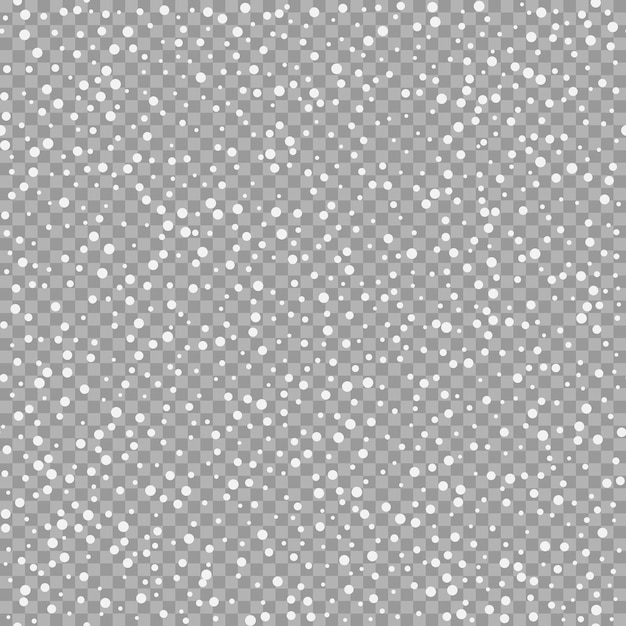 Seamless snowfall template isolated on transparent background Snow falling pattern