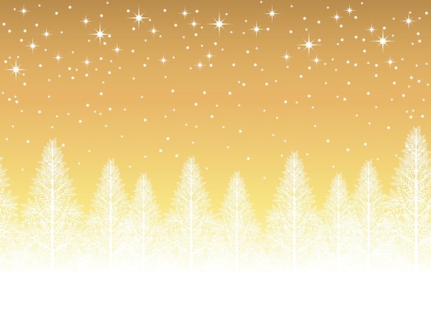 Seamless snowy forest landscape with text space. vector illustration. horizontally repeatable