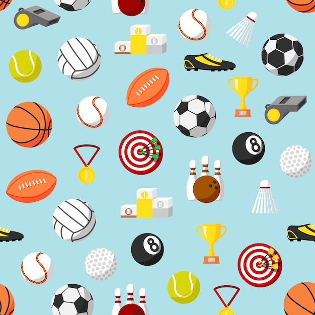 Free vector seamless sports pattern background