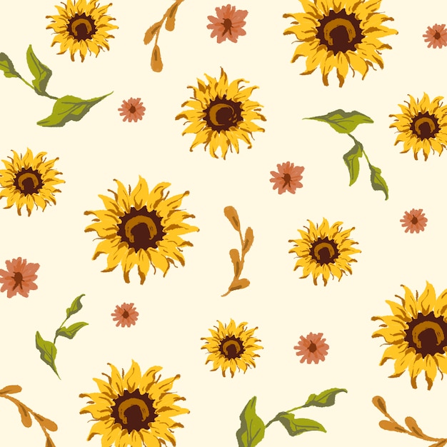 Free vector seamless sunflower pattern