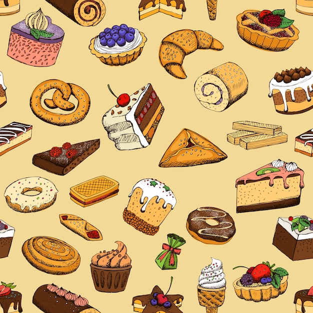 Seamless sweet pastries