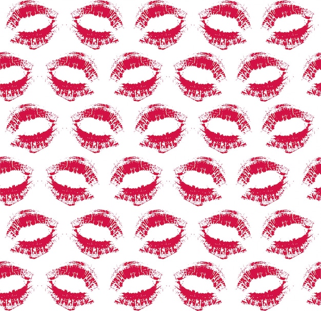 Free vector seamless tile background of lipstick prints