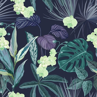 ズームの熱帯の花背景 無料のベクター ズームの熱帯の花背景 無料のベクター