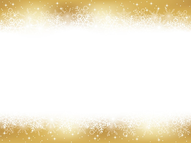 Free vector seamless vector gold abstract snow frame for christmas season. horizontally repeatable.