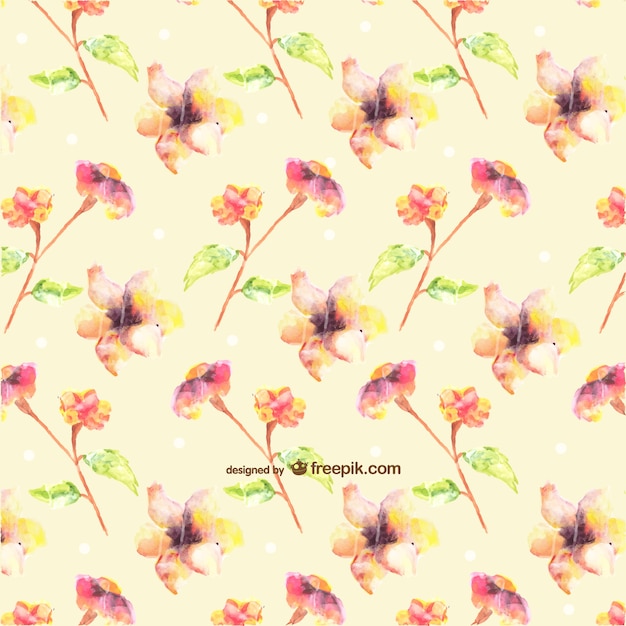 Free vector seamless watercolor flowers design