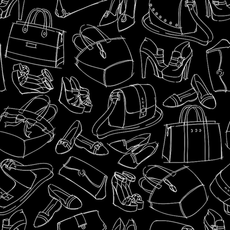 Free Vector seamless woman's fashion accessory sketch