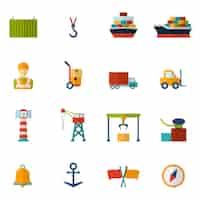 Free vector seaport flat icon