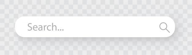Search bar, search boxes with shadow on transparent    .