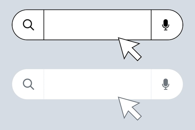 無料ベクター マウスクリッカー付き検索バー