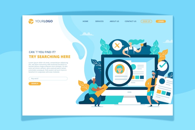 Search concept landing page template