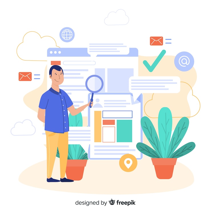 Free Vector search concept for landing page