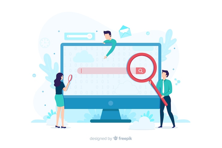 Free Vector search concept for landing page
