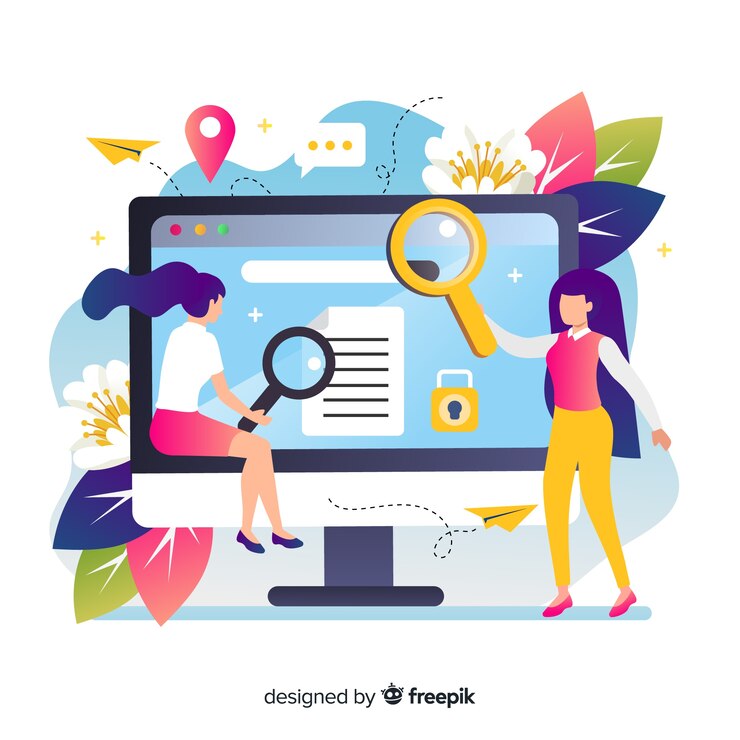 Free Vector search concept for landing page