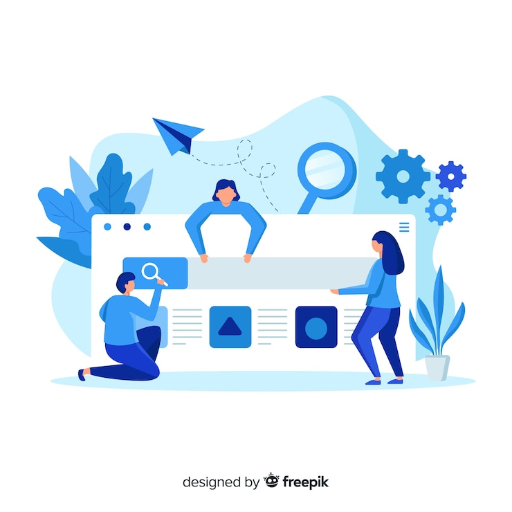 Free Vector search concept for landing page