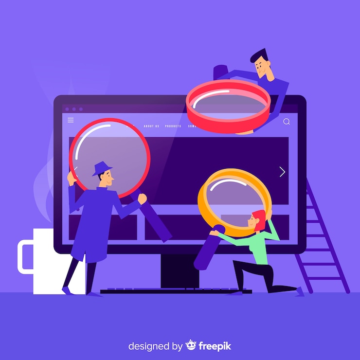 Free Vector search concept for landing page