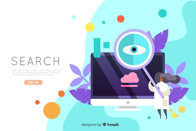 Free vector search concept for landing page